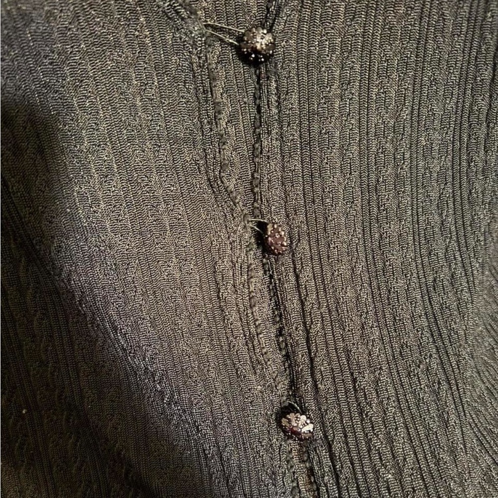 Vintage CDC black Button Front cardigan size 4 - Picture 5 of 6